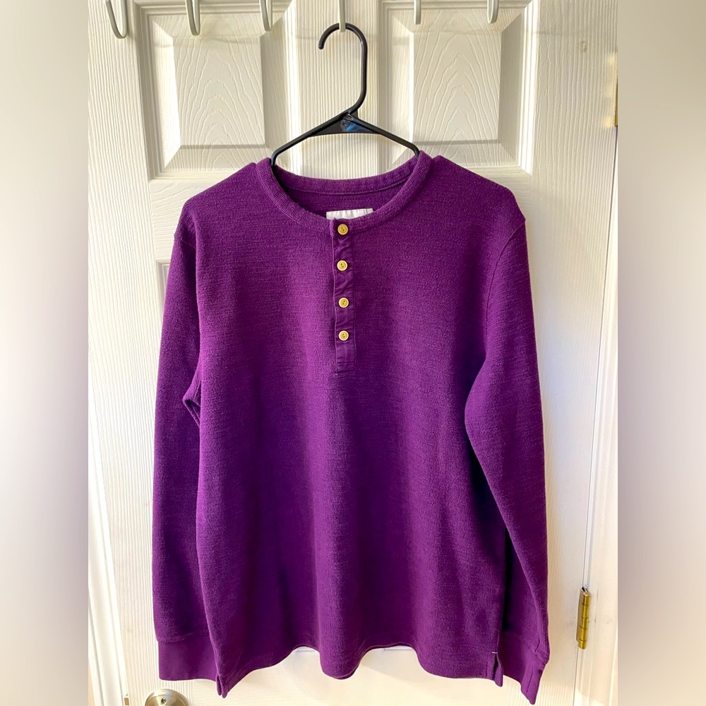 Goodfellow & Co. men’s purple Henley shirt Sz L